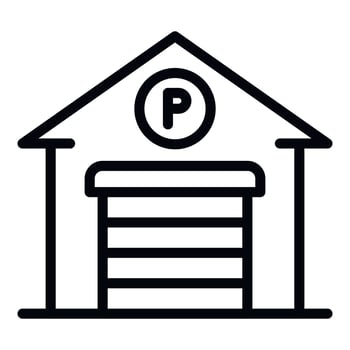 Garage parking icon, outline style vector