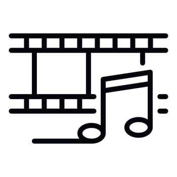 Music video maker icon, outline style vector