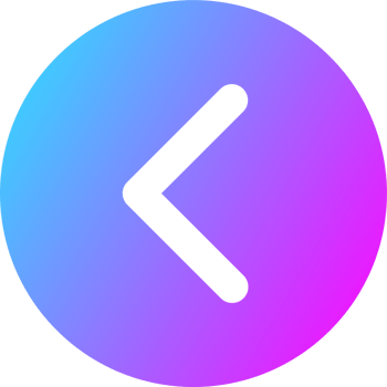 Left arrow direction solid icon in gradient colors. Interface signs illustration. png