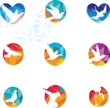 Bird  vector design. Loving and caring bird logo.