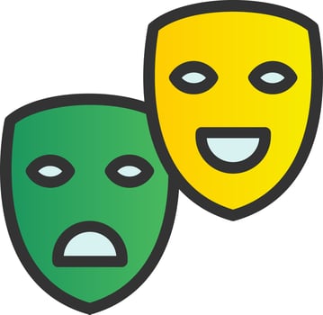 Theater Masks Vector Icon Design
