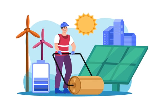Green Electricity Illustration concept. A flat illustration isolated on white background vector