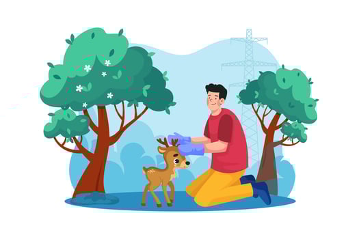 Animal Preservation Illustration concept. A flat illustration isolated on white background vector