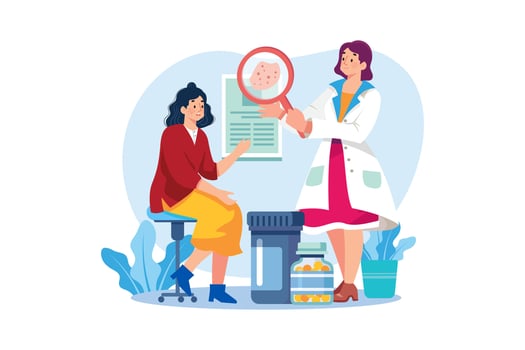 Female doctor doing Skin Therapy vector