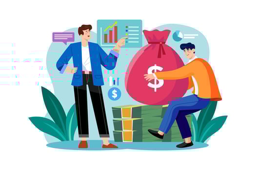 Financial Illustration concept. A flat illustration isolated on white background vector