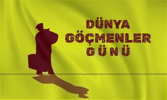 18 Aralik Uluslararasi Gocmenler Gunu. Translation, December 18 International Migrants Day.. vector