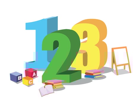 Cartoon kids with 123 numbers vector image