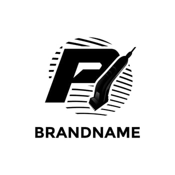 Initial P Shaving Machine Logo vector