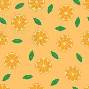 Pattern with citrus cutaway fruit oranges vector