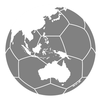 World Map on the Foot Ball Silhouette for Icon, Symbol, Pictogram, Sport News, Art Illustration, Apps, Website or Graphic Design Element. Format PNG