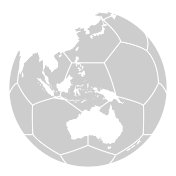 World Map on the Foot Ball Silhouette for Icon, Symbol, Pictogram, Sport News, Art Illustration, Apps, Website or Graphic Design Element. Format PNG