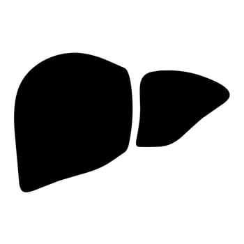 Black heart vector icon on white background. Human heart anatomy. Great for medical health, medicine and education.