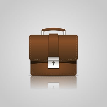 Brown business briefcase icon vector
