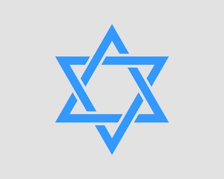 Jewish Star of David icon. Vector six pointed stars symbol.