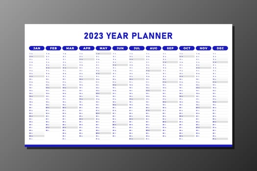 blue 2023 year planner vector template