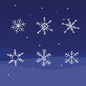 Set of snowflakes vector