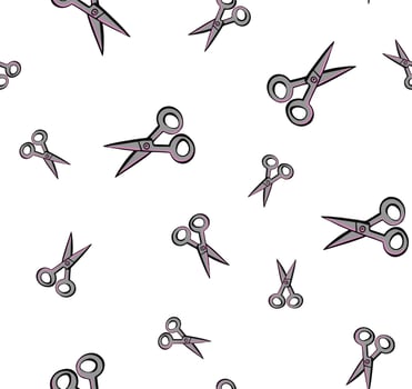 Barber Shop or Hairdresser background, seamless pattern with hairdressing scissors. High  illustration vector