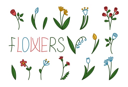 Set of flowers. Vector illustration