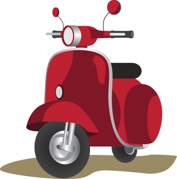 Red Color Scooter motorbike vector illustration.eps