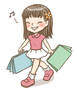 girl shopping cartoon doodle kawaii anime coloring page cute illustration clipart character chibi manga comic drawing line art free download png image