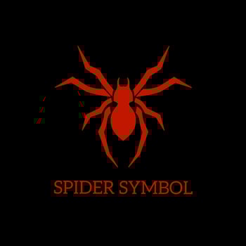 red Spider symbol logo template with simple design vector