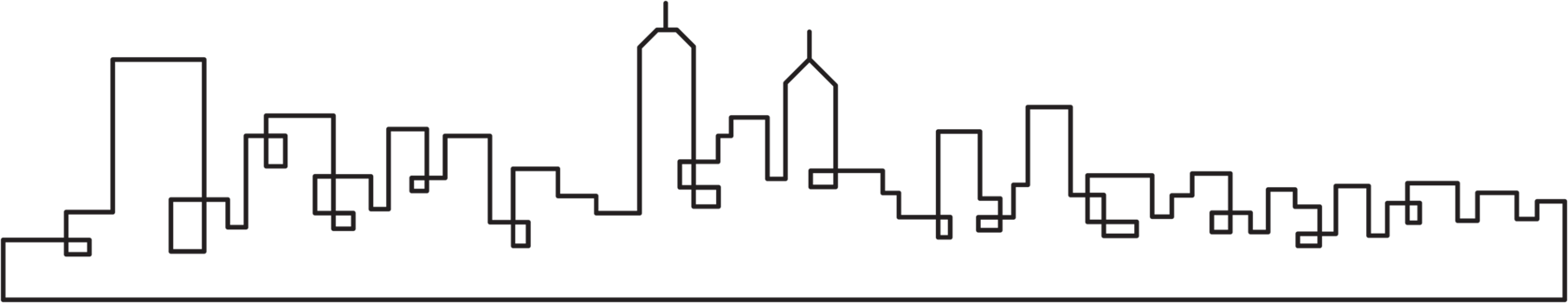 modern cityscape skyline outline drawing. png