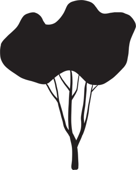 simplicity tree freehand silhouette drawing. png