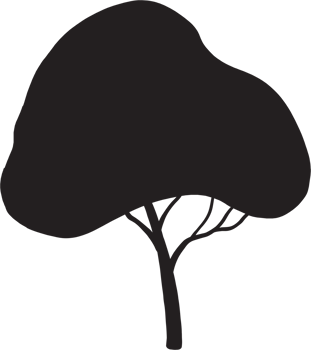 simplicity tree freehand silhouette drawing. png