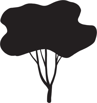 simplicity tree freehand silhouette drawing. png