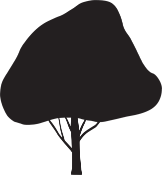 simplicity tree freehand silhouette drawing. png