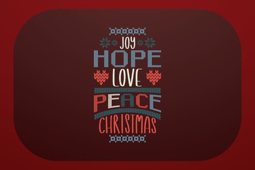 Christmas T-shirt Design Joy Hope Love Peace Christmas vector