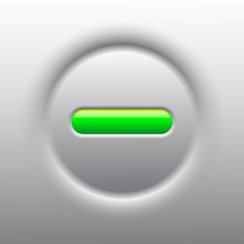 Green push button on off internet online technology communication futuristic link website vector illustration