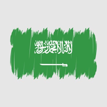 Saudi Arabia Flag Brush vector