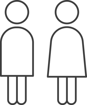 Male and female black line icons png