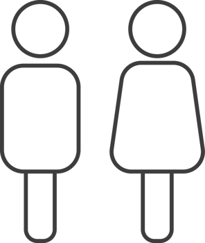Male and female black line icons png