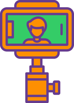Selfie Stick Creative Icon Design vector