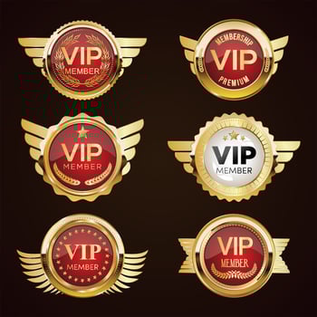 Vip premium membership golden badge on white background vector