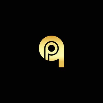 Modern letter p q creative abstract logo vector