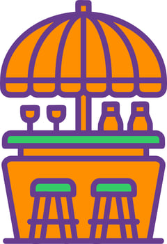 Beach Bar Creative Icon Design vector