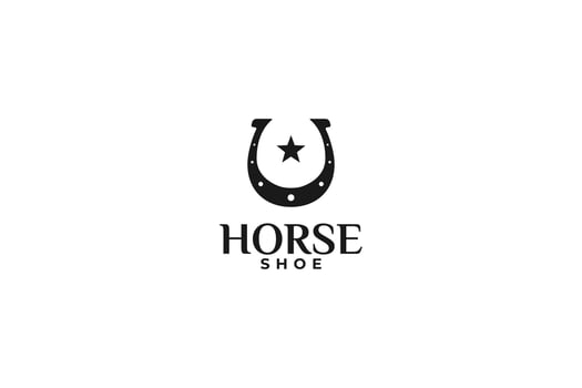 Flat horse shoe logo design template illustration vector