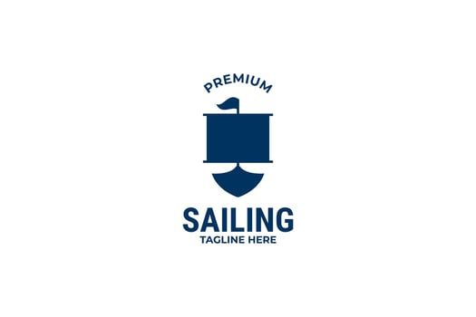 Sailing icon with sea logo design vector template illustration idea