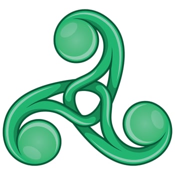 Knotted triskelion symbol design vector