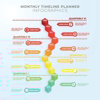 Monthly Timeline Infographics vector