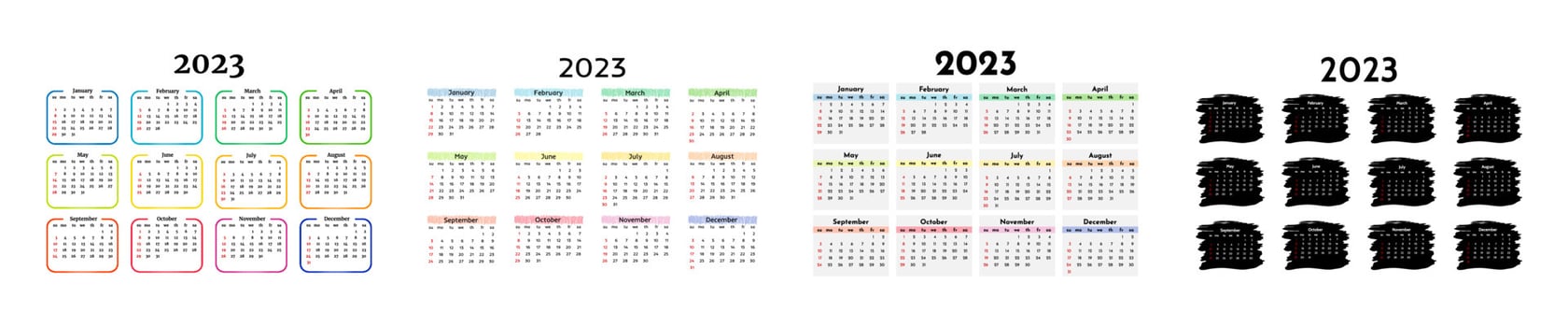 Calendar for 2023 isolated on a white background vector