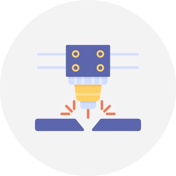 Laser Cutting Machine Creative Icon Design vector