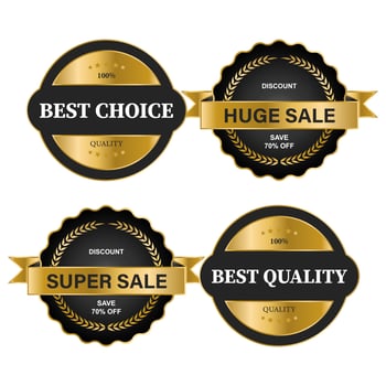 Golden labels premium quality collection vector