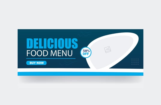 Food menu banner cover background template vector