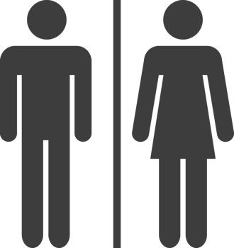 male and female black shadow icon, Toilet icon. png