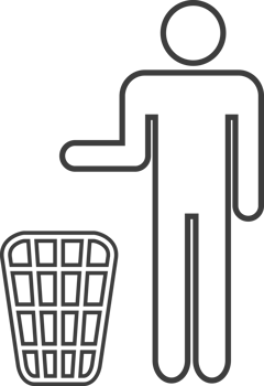 rubbish bin thin line icon, Toilet icon. png