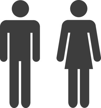 male and female black shadow icon, Toilet icon. png